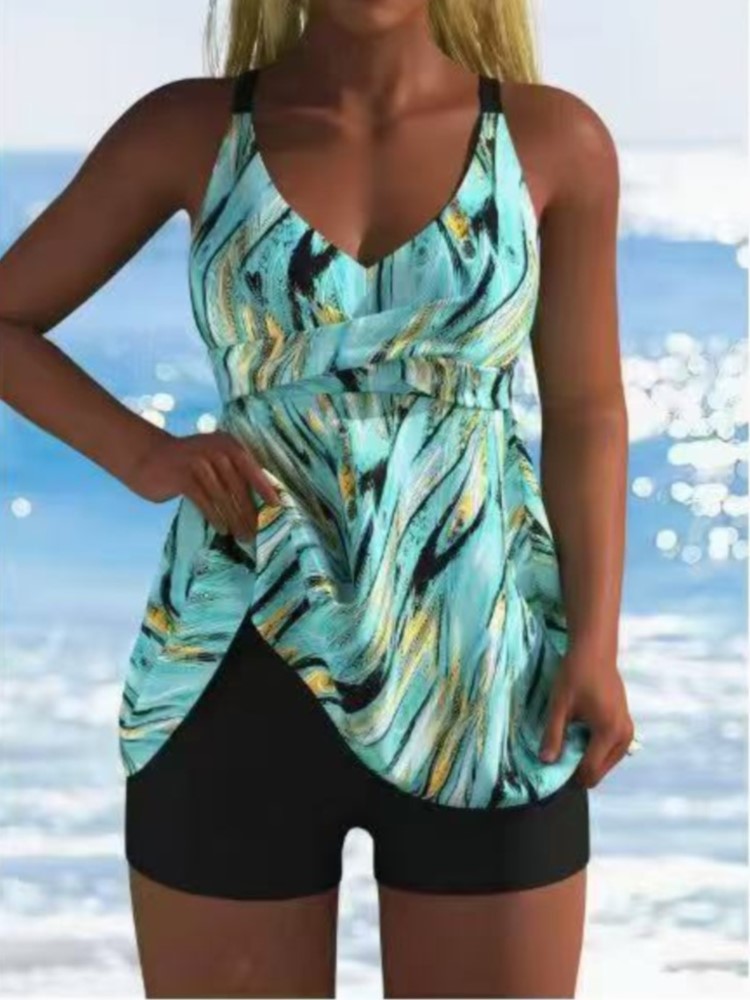 Swimwear - Novo Conjunto de Tankini de Cintura