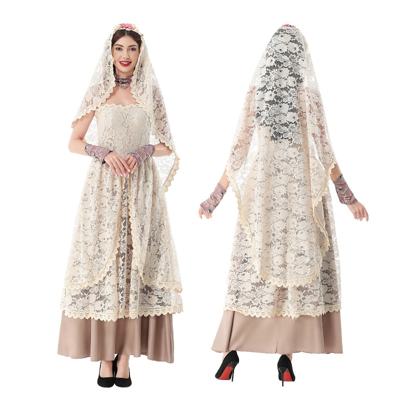 Dresses - Vestido Maxi Vintage de Renda para