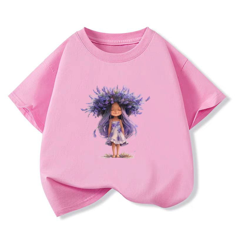Y2K Graphic Baby Tee Crop - Novo y2k topos lavanda menina impressão