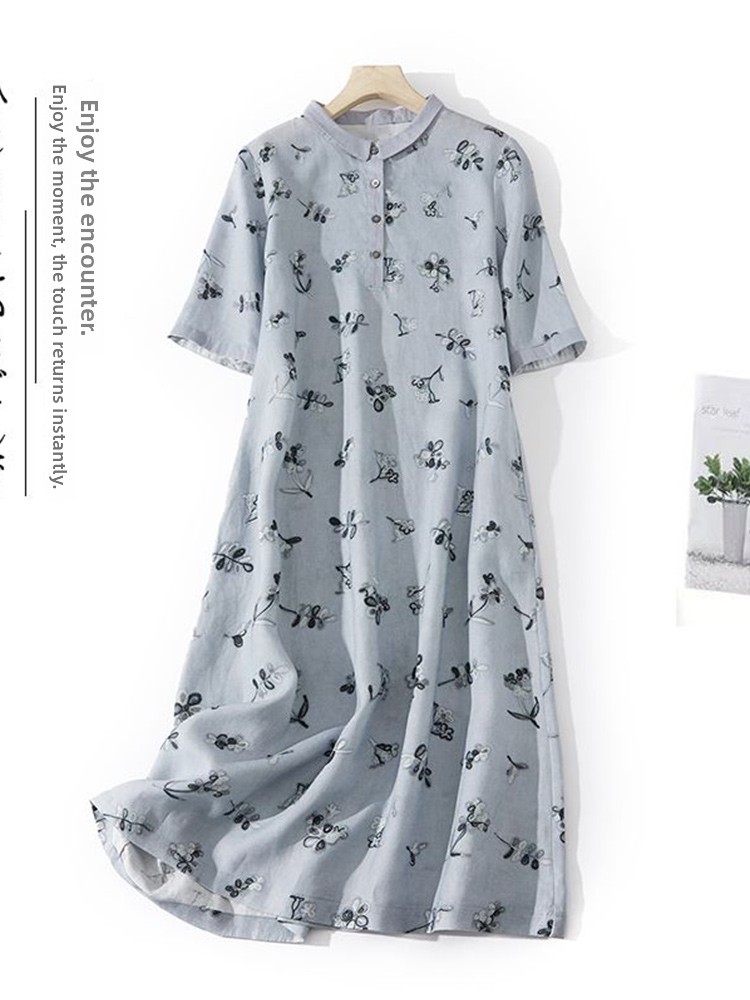 Casual Loose Linen Shirt Dress - Vestido Camisa Solto de Algodão e