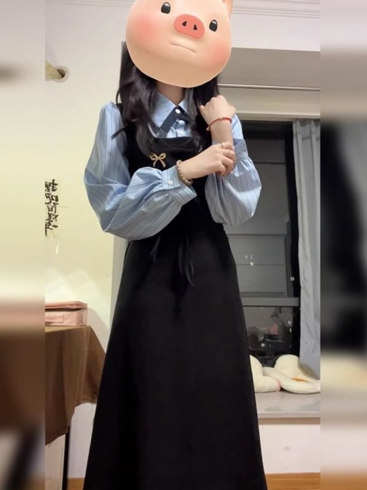 Vestido Camisa Elegante Preto  - Korean Style A Line Shirt Dress avaliação e preço