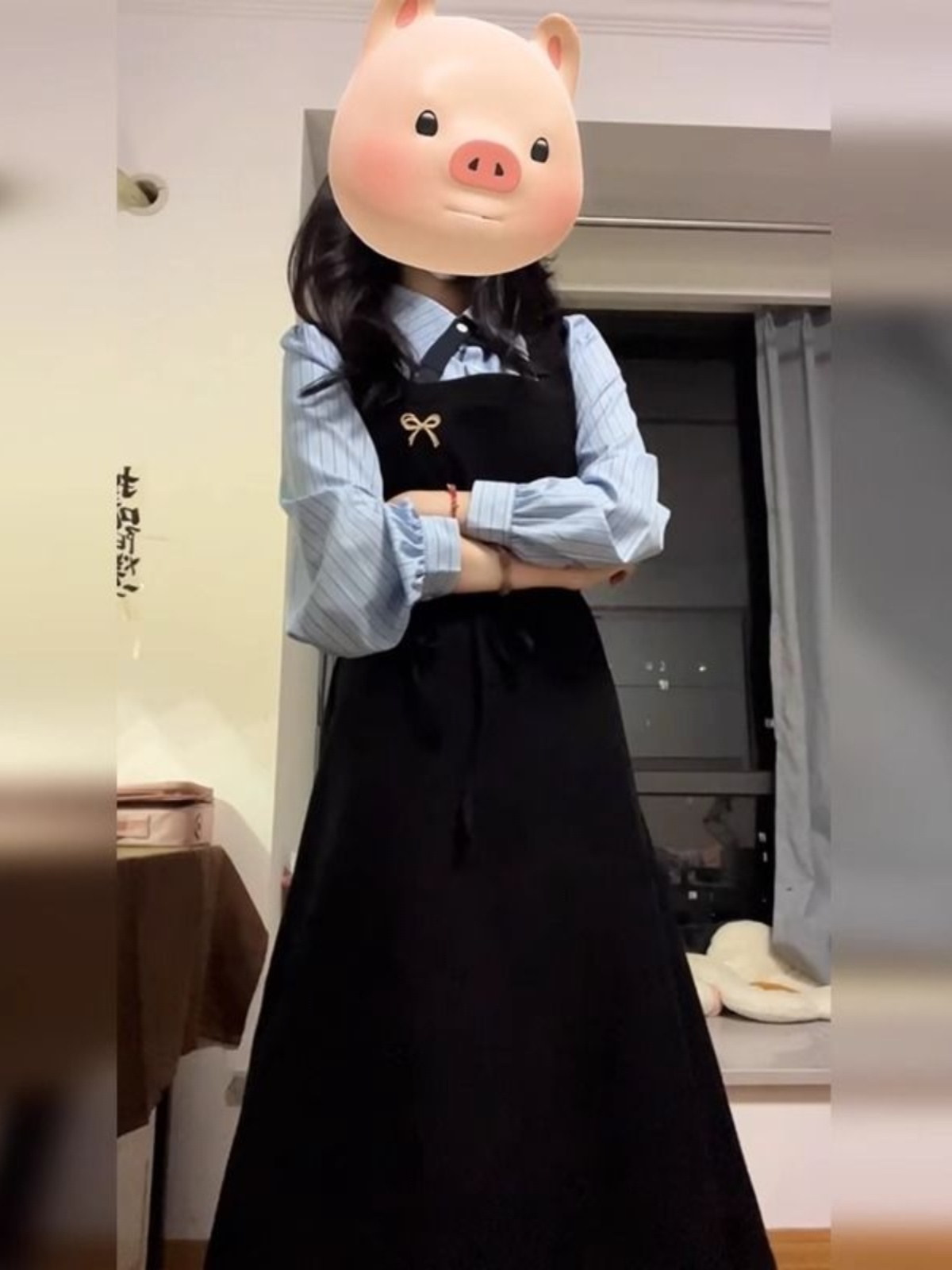 Vestido Camisa Elegante Preto  - Korean Style A Line Shirt Dress avaliação e preço