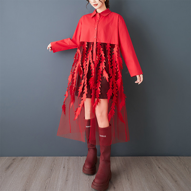 Vestido Camisa Floral Solto de - Korean Style A Line Shirt Dress avaliação e preço