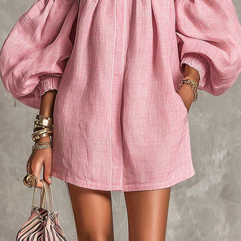 Vestido Feminino Novo de Verão - Off Shoulder Puff Sleeve Sundress avaliação e preço
