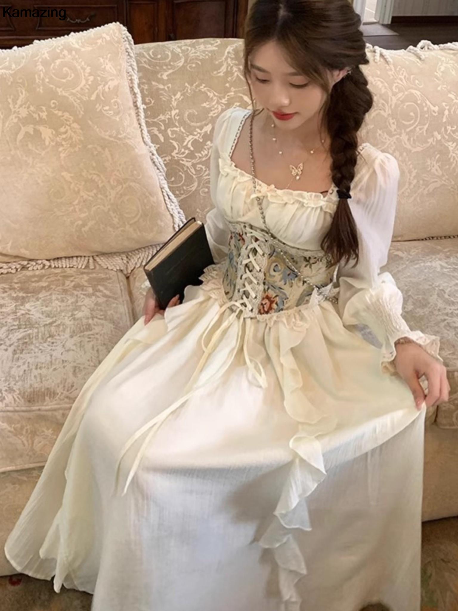 Vestido Midi de espartilho fra - French Vintage Floral Midi Dress avaliação e preço