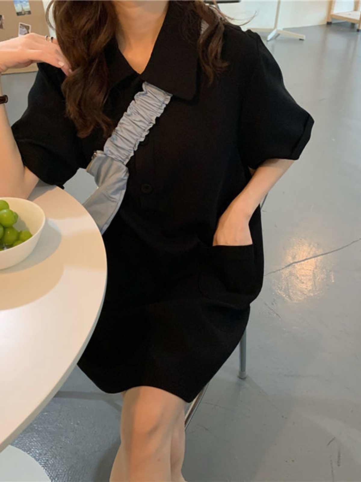 Vestido Feminino Plus Size Est - Korean Style A Line Shirt Dress avaliação e preço