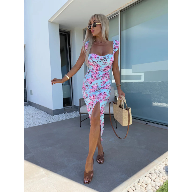 Vestido Midi Floral com Babado - French Vintage Floral Midi Dress avaliação e preço