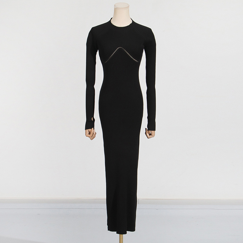 Vestido Midi Feminino Onecozyd - Bodycon Long Sleeve Ribbed Dress avaliação e preço