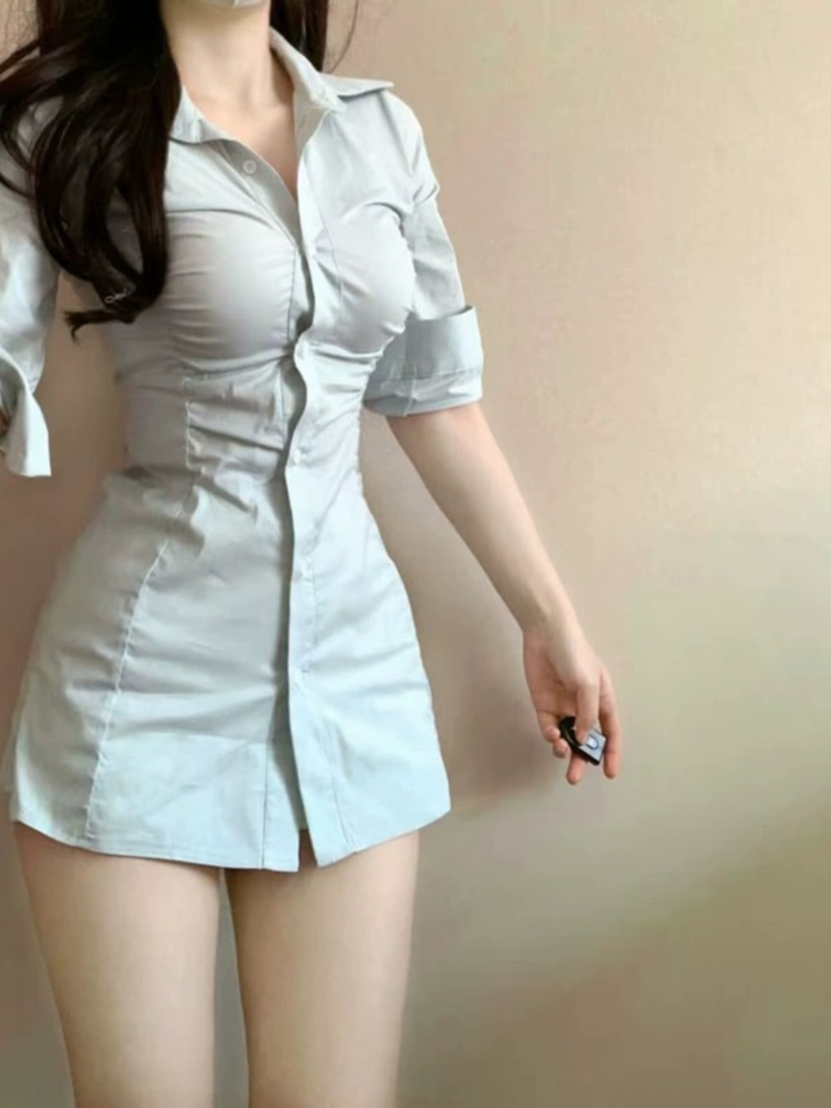 Vestido Chemise Sexy Plissado  - Korean Style A Line Shirt Dress avaliação e preço