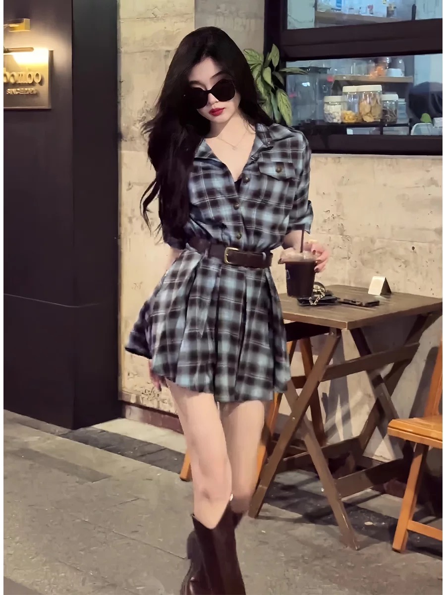 Vestido Feminino Estilo Corean - Korean Style A Line Shirt Dress avaliação e preço