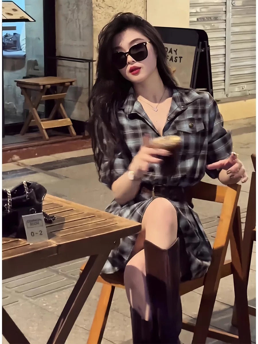Vestido Feminino Estilo Corean - Korean Style A Line Shirt Dress avaliação e preço