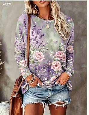 Camiseta Feminina de Manga Lon - Blouses avaliação e preço