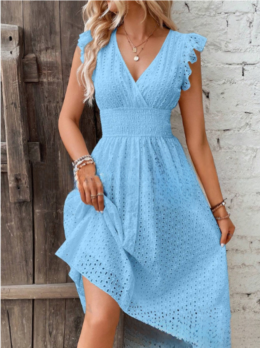 Vestido Midi de Verão em Algod - French Vintage Floral Midi Dress avaliação e preço