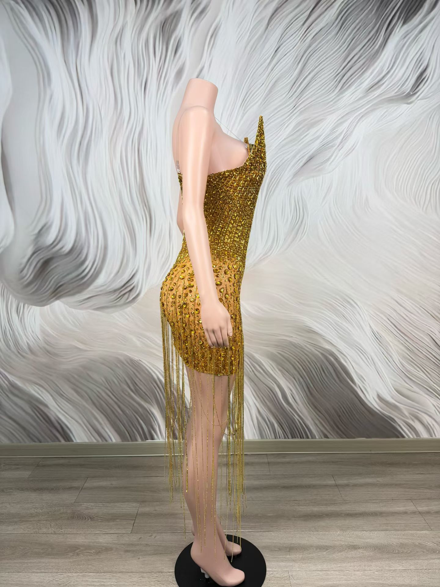 Vestido de Coquetel Luxuoso Do - Sparkly Rhinestone Club Party Dress avaliação e preço