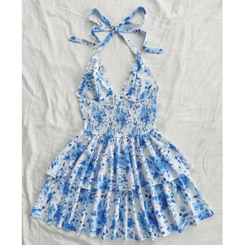 Vestido Curto Feminino Estilo  - French Vintage Floral Midi Dress avaliação e preço