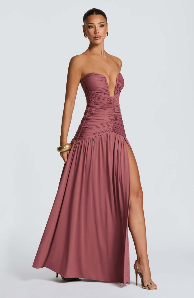 Vestido Longo Elegante de Ceti - Elegant Satin Evening Gown Split avaliação e preço